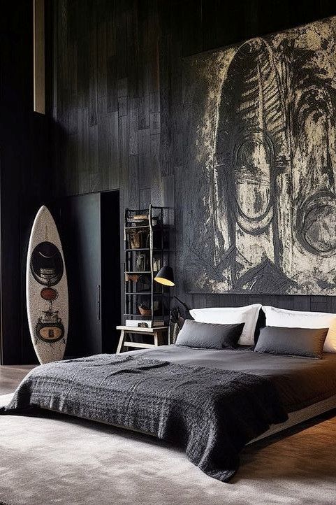 Charred Wood In Bedroom
